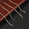 2.5mm Rack Plating Brass Herringbone Chain Necklaces for Women Men MAK-L044-19G-1