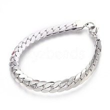 304 Stainless Steel Curb Chain Bracelets BJEW-L636-02C-P