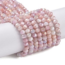 Faceted Electroplated Glass Beads Strands X-GLAA-C023-02-C19
