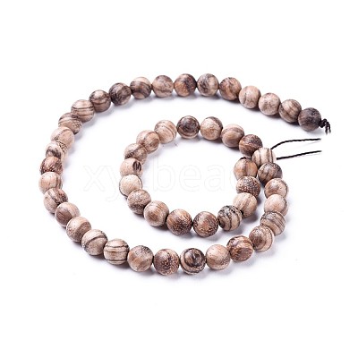 Natural Wood Beads Strands WOOD-F008-06-C-1