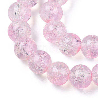 Transparent Crackle Baking Paint Glass Beads X1-DGLA-T003-01B-14-1