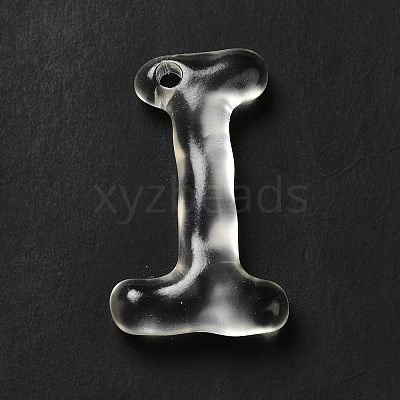 Transparent Resin Alphabet Pendants RESI-C028-02I-1