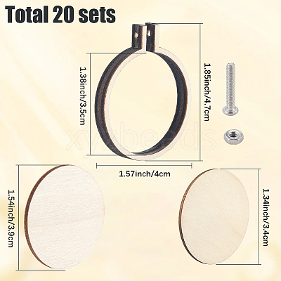 20 Boxs Wood Embroidery Hoops EMBR-SC0001-04C-1