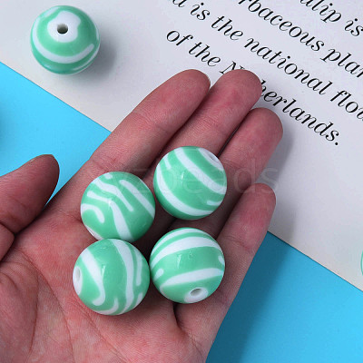 Opaque Striped Acrylic Beads MACR-S373-27C-11-1
