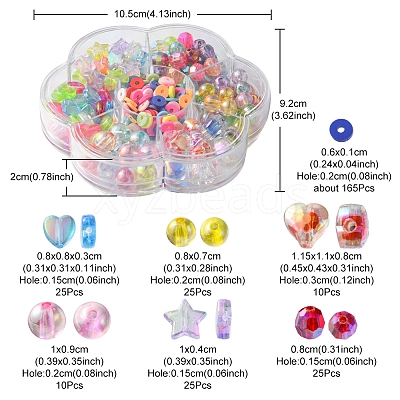 285Pcs 7 Style Mixed Style Transparent Acrylic & Handmade Polymer Clay Beads DIY-FS0004-39-1