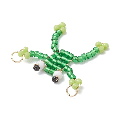 Glass Seed Beaded Pendants PALLOY-MZ00991-1