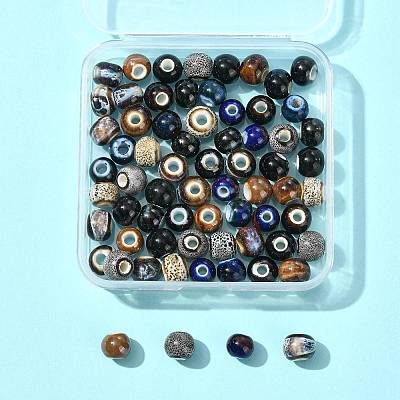 68Pcs 9 Colors Handmade Porcelain Beads PORC-FS0001-23A-1
