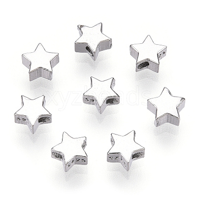 Rhodium Plated 925 Sterling Silver Beads LS-STER-T004-76P-1