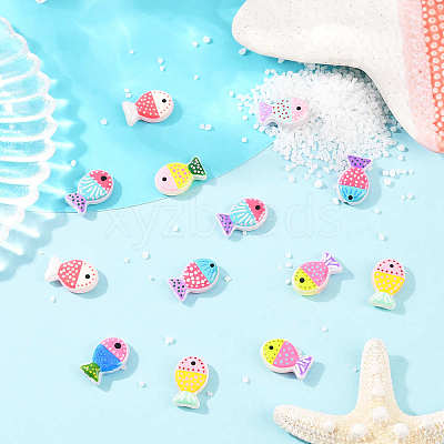 16Pcs 8 Colors Painted Glass Beads LAMP-PA0001-38-1
