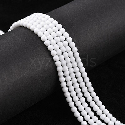 Synthetic White Agate Beads Strands G-D419-4mm-01-1