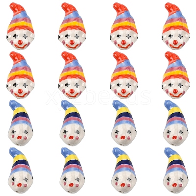 6Pcs 2 Colors Handmade Porcelain Beads PORC-YW0001-68-1