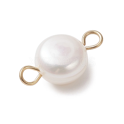 Natural Pearl Two Sides Polished Connector Charms PALLOY-JF04637-1