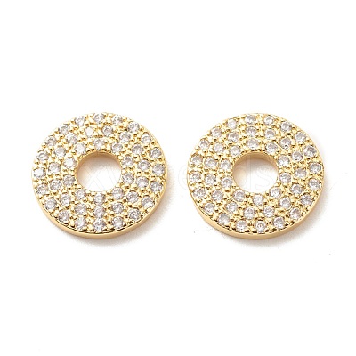 Eco-Friendly Brass Micro Pave Cubic Zirconia Linking Ring KK-G045-10G-RS-1