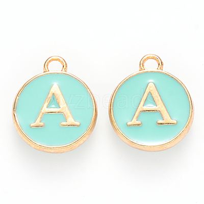 Golden Plated Alloy Enamel Charms X-ENAM-S118-05A-1
