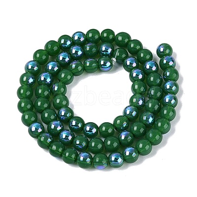 Electroplate Opaque Glass Beads Strands EGLA-Q132-6MM-01C-17-1