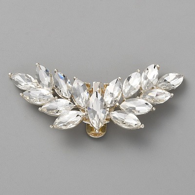 Wing Alloy Rhinestone Shoe Decoration AJEW-WH0166-84A-LG-1