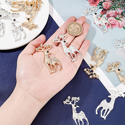 18Pcs 3 Colors Alloy Rhinestone Filigree Joiners PALLOY-AR0001-30-1
