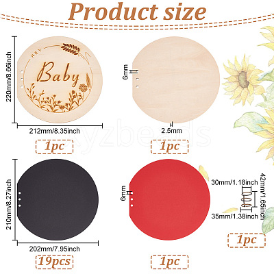 Round Wooden Cover Baby Scrapbook DIY Binder Photo Album DIY-WH0349-113A-1