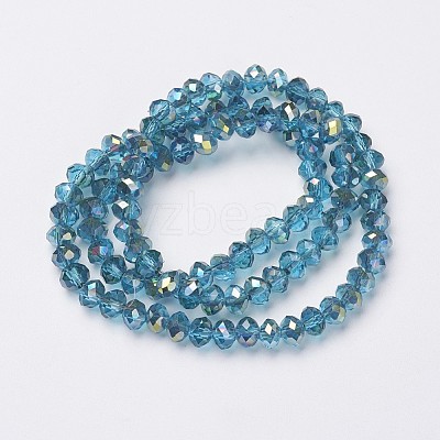 Electroplate Transparent Glass Beads Strands LS-EGLA-A034-T6mm-S18-1
