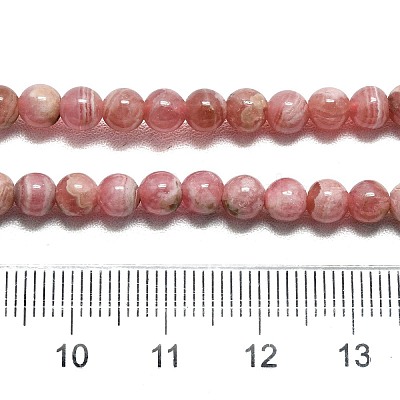 Round Natural Rhodochrosite Bead Strands G-F289-21-4mm-1