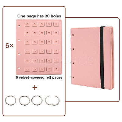 4 Pages Felt Shoe Charms Collection Binder Book AJEW-WH0513-04D-1