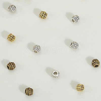 150Pcs 3 Colors Tibetan Silver Beads TIBEB-PA0001-01-1