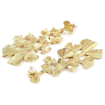304 Stainless Steel Leaf Stud Earrings EJEW-K294-02G-1