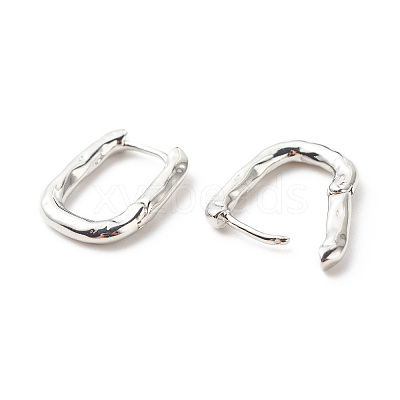 Brass Oval Hoop Earrings for Women EJEW-G306-02P-1