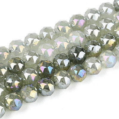 Anti-Tarnish Electroplate Glass Beads Strands GLAA-N064-8mm-13-1