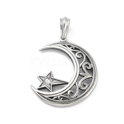 304 Stainless Steel Big Pendants STAS-B077-02AS-05-1