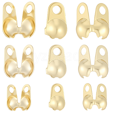 150Pcs 3 Styles Brass Bead Tips KK-BBC0027-85D-1