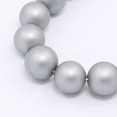 Round Shell Pearl Frosted Beads Strands X-BSHE-I002-8mm-223-1