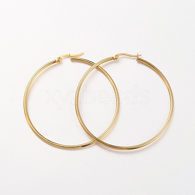 Ion Plating(IP) 304 Stainless Steel Hoop Earrings X-EJEW-N0016-11G-I-1