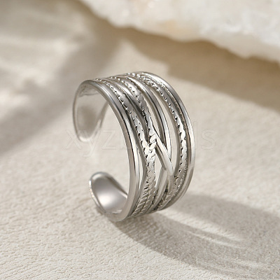 Cross 201 Stainless Steel Cuff Rings for Women FS-WG26F46-10-1