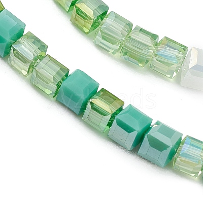 Gradient Color Electroplate Glass Bead Strands GLAA-E042-05B-1