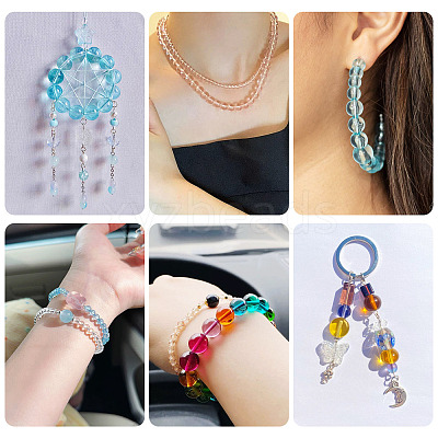 2 Strands Baking Paint Transparent Glass Beads DGLA-TA0001-20F-1