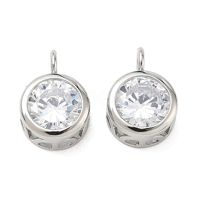 Brass Pave Clear Cubic Zirconia Pendants CU-CBA42CA-04C-P-1