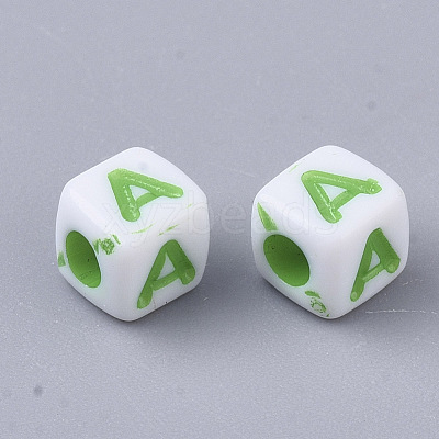 White Opaque Acrylic Beads MACR-R869-01A-1