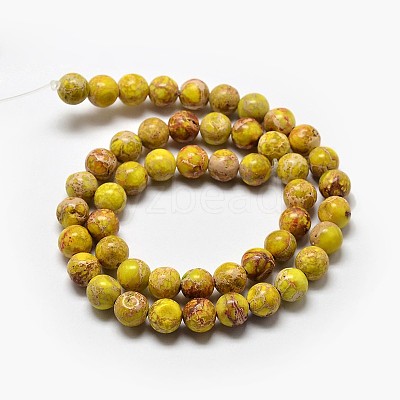 Natural Imperial Jasper Beads Strands G-I122-8mm-03-1