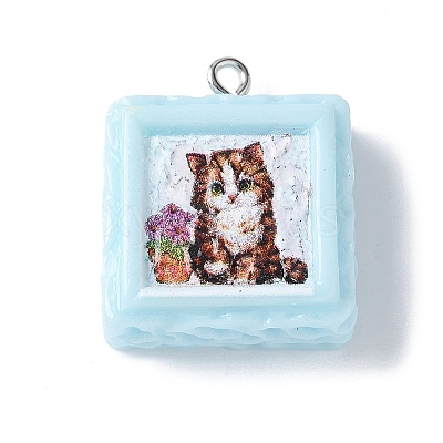 Opaque Resin Pendants RESI-Z033-02P-A-1