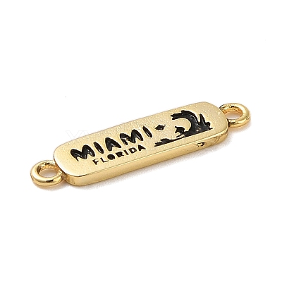 Beach Theme Rack Plating Brass Rectangle Connector Charms KK-P261-08A-G05-1