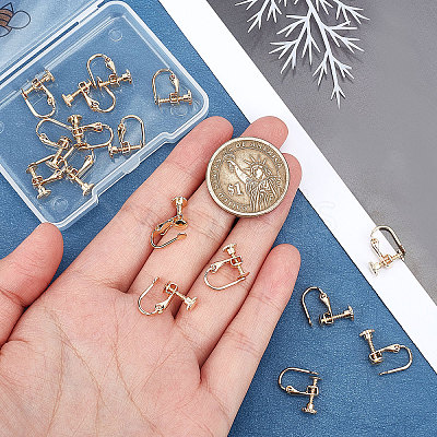 20Pcs Brass Clip-on Earring Findings KK-BBC0003-38-1