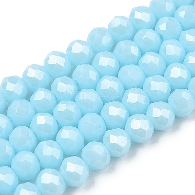 Electroplate Glass Beads Strands EGLA-A034-P4mm-A04-1