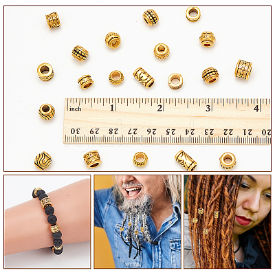 80Pcs 8 Styles Tibetan Style European Beads DIY-NB0012-43F-1