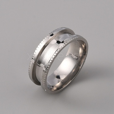 201 Stainless Steel Grooved Finger Ring Settings STAS-WH0027-26E-P-1