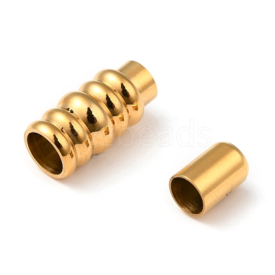 PVD Vacuum Plating 304 Stainless Steel Magnetic Clasps with Glue-in Ends STAS-P255-03G-1