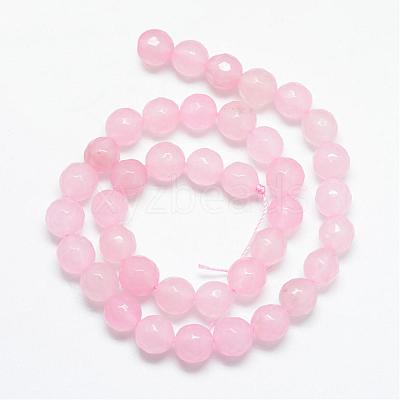 Natural White Jade Bead Strands G-R346-8mm-18-1