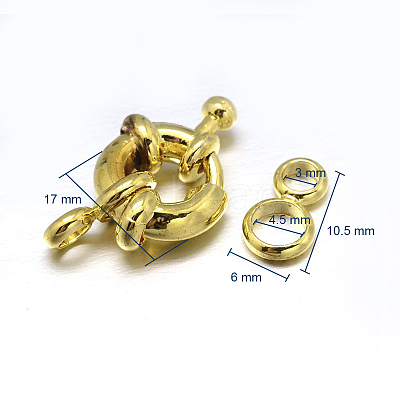 Brass Spring Ring Clasps KK-L082E-01G-1