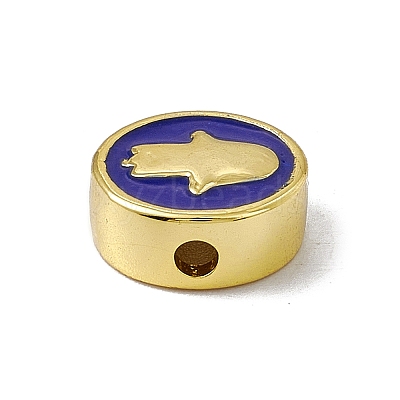 Real 18K Gold Plated Brass Enamel Beads KK-F814-05G-04-1