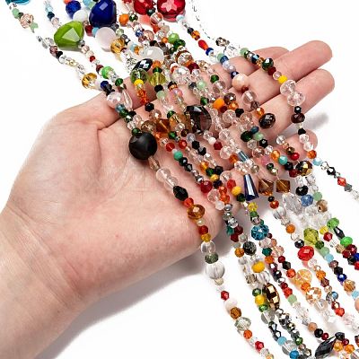 Mixed Electroplate Glass Beads Strands X-EGLA-A003-01-1